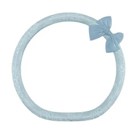 Baby blue lace steering wheel cover with bow knot, D shape flat bottom
