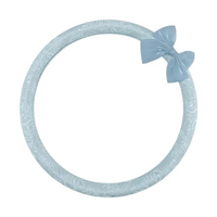 Baby blue lace steering wheel cover with bow knot, round O shape