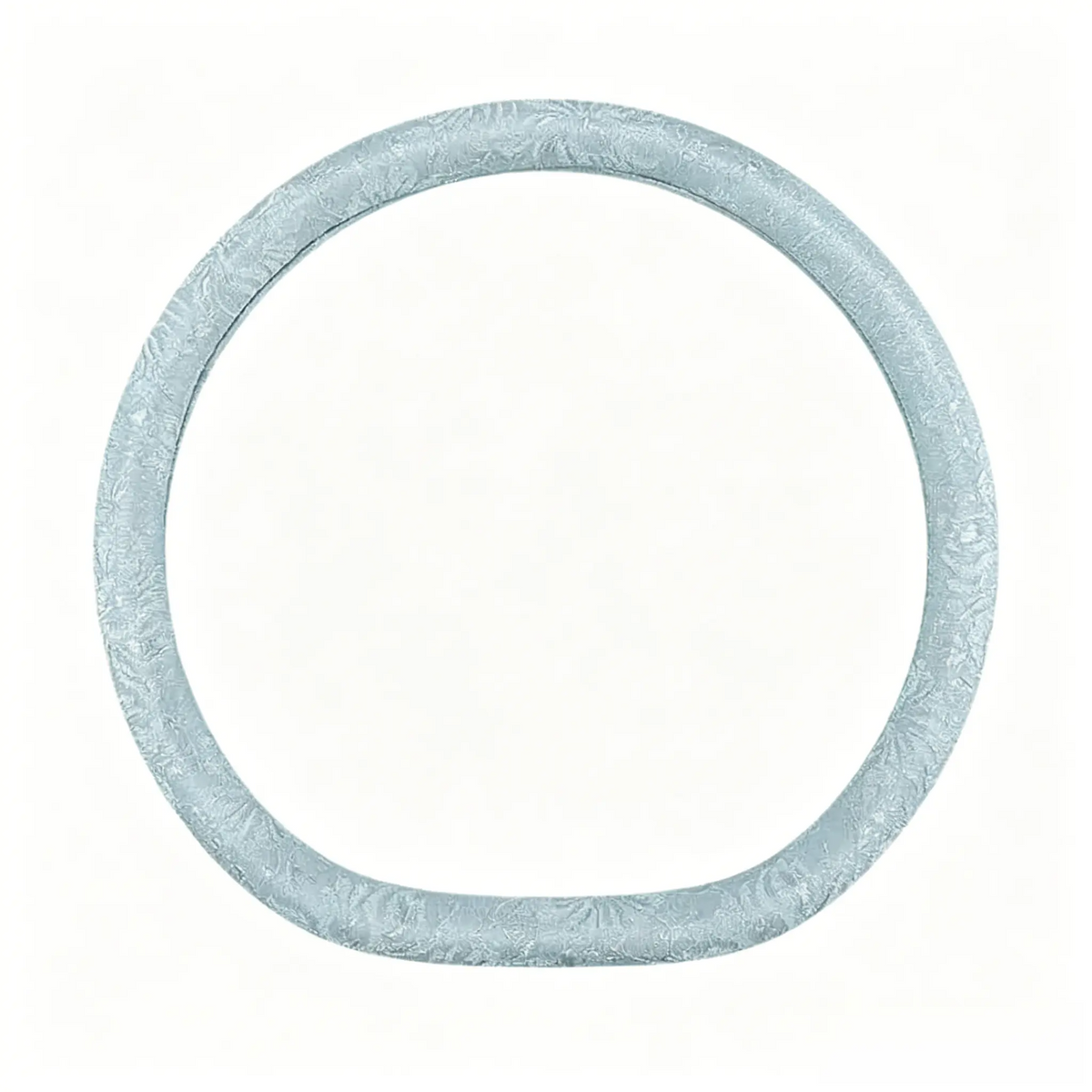 Baby blue lace steering wheel cover, D shape flat bottom, 15 inch