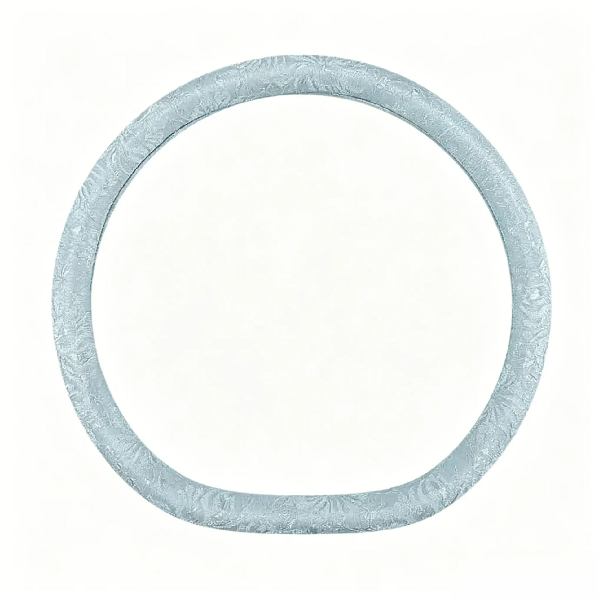 Baby blue lace steering wheel cover, D shape flat bottom, 15 inch