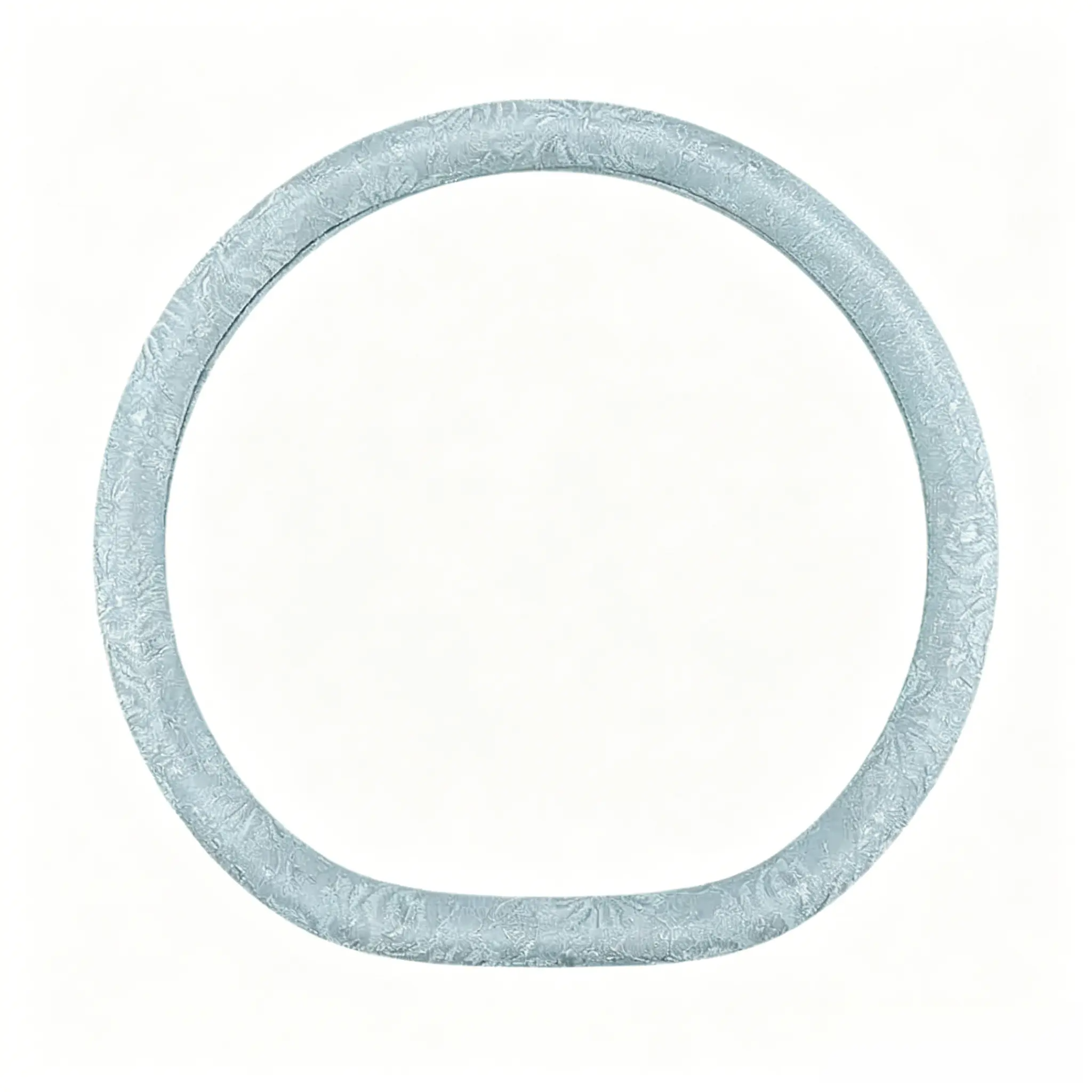 Baby blue lace steering wheel cover, D shape flat bottom, 15 inch