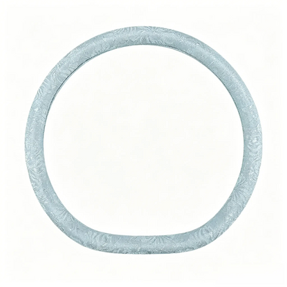 Baby blue lace steering wheel cover, D shape flat bottom, 15 inch