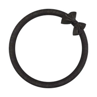 Solid black lace steering wheel cover with bow knot, round O shape