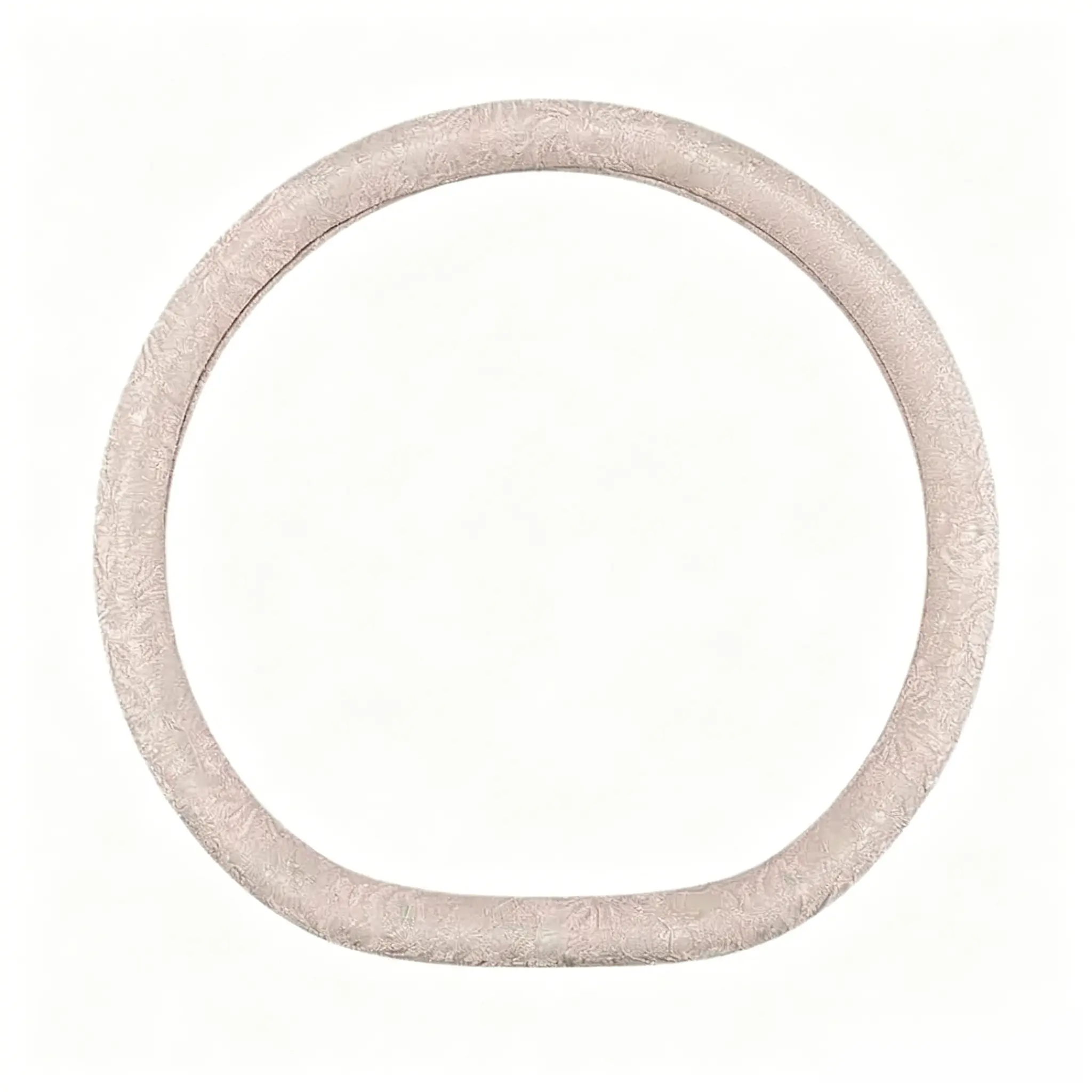 Blush pink lace steering wheel cover, D shape flat bottom, 15 inch