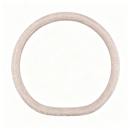 Blush pink lace steering wheel cover, D shape flat bottom, 15 inch