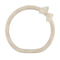 Cream lace steering wheel cover with bow knot, D shape flat bottom