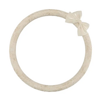 Cream lace steering wheel cover with bow knot, round O shape